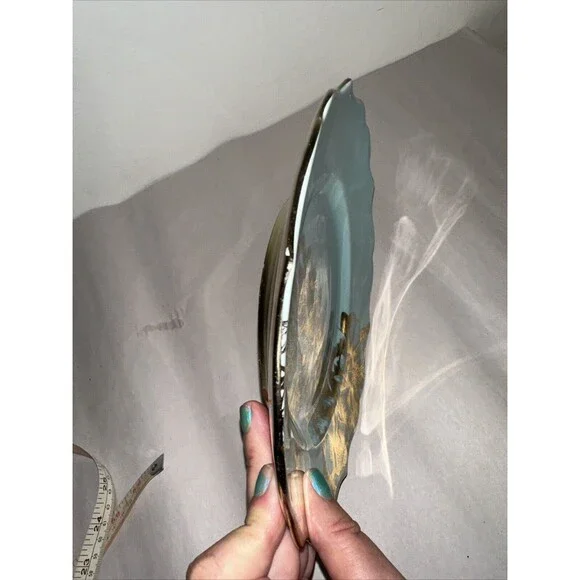 222 FIFTH GARDEN PLAYTIME BUNNY GOLD & TURQUOISE 8.5" Salad Plate - Picture 6 of 9